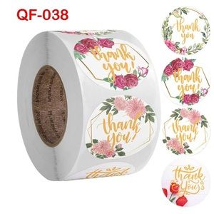 I Inch 500PCS Custom Thank You Label Sticker Roll